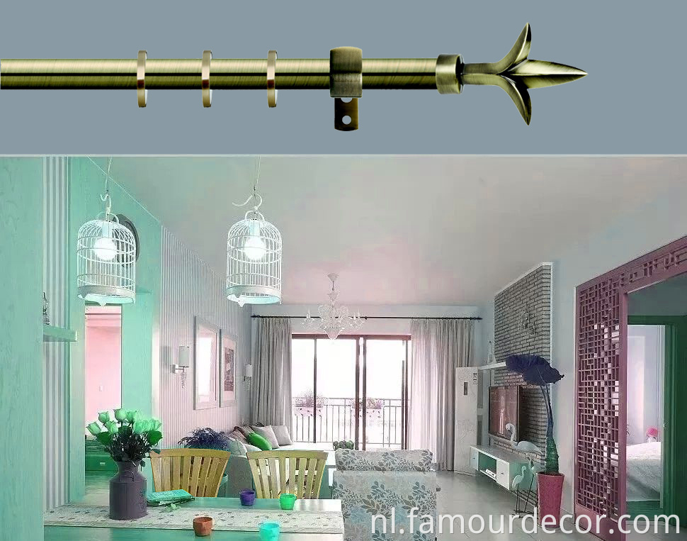 Bud shape head aluminum alloy Curtain rod